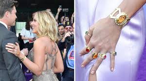 Black Widow And Captain Marvel Wore The Infinity Stones To The Endgame Premiere