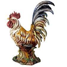 Rooster Ceramic Sculpture Colored Rooster Statue Ceramic Rooster Rooster