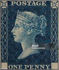 Penny Black 1d 1840 Postage Stamp British Worlds First Stock Photo