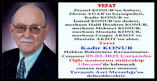 KONUR AİLESİNE BAŞSAĞLIĞI DİLERİZ..