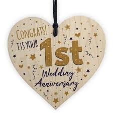Did you know there is a list of what is customary wedding do not be offended if your hubby gets you wood for your 5th wedding anniversary it is what is appropriate i thought it is fun to know these. Congratulations First Wedding Anniversary Gift Heart 1st Anniversary Present For Sale Online Ebay