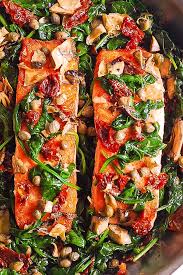 How to make salmon with mushrooms & asparagus. Pan Seared Salmon With Spinach Julia S Album