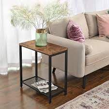Industrial Side Table With Mesh Shelf Home Furniture Table Decor Living Room Living Room Side Table Side Table Decor