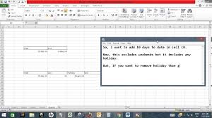Mar 12, 2018 · type +numberofdays. Add Business Working Days To A Date In Excel Youtube
