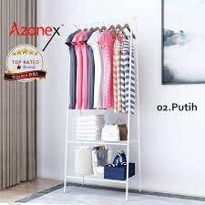 Jual rak gantungan baju gantungan baju rak baju rak deskripsi rak gantungan baju gantungan baju rak baju rak gantungan kayu rak gantungan baju seri terbaru dimana bisa digunakan untuk menggantung pakaian panjang seperti dress gamis rak akan diterima dalam bentuk knock down dan. Rak Gantung Serbaguna Rak Baju Gantung Portable Stand Hanger Jemuran Baju Ah Shopee Indonesia
