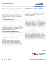 Conductor Resistance Wire Wisdom