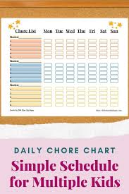 Also, because they are lanyard style and worn until the job is finished, it helps to motivate the kids. Weekly Chore Chart For 3 Kids Printable Chore List Etsy Chore Chart Kids Family Chore Charts Chore Chart Teenagers