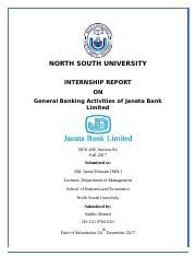 An opportunity to gain an invaluable experience and unique insights into the world of islamic banking. Intern Report Janata Bank Final 1 Doc North South University Internship Report On General Banking Activities Of Janata Bank Limited Bus 498 Course Hero