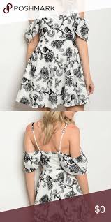 Coming Soon White Black Dress Short Sleeve Cold Shoulder Floral Embroidery Dress Fabric Content 100 Cotton Model Small Descriptio Dresses Floral Embroidery Dress Fashion Design