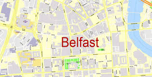 This atlas includes maps for the counties of ireland as they existed in 1849. Map Belfast Printable Pdf Vector Exact Detailed City Plan With Buildings