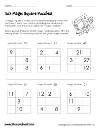3x3 Magic Square Worksheet Tim S Printables Pasatiempos Matematicos Juegos Didacticos De Matematicas Actividades De Matematicas