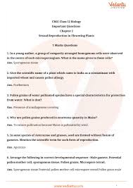 Important Questions For Cbse Class 12 Biology Chapter 2 Sexual Reproduction In Flowering Plants