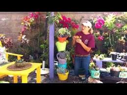 Diy Topsy Turvy Succulent Planter Youtube Stacked Flower Pots Painted Flower Pots Succulent Planter