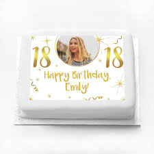 Aug 27, 2021 · with so many cool places to go and fun things to do, it can be a challenge choosing your favorite 18th birthday ideas for your special day. Personalised Photo Cake White Gold 18th Birthday Milestone Birthday Cake Ideas Party Ideas Party Pieces