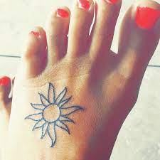 Foot tattoo ideas constitute some of the best quotes and lines. Small Foot Sun Tattoo Small Foot Tattoos Foot Tattoos For Women Cute Foot Tattoos