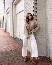 Cozy In Cream Sarah Christine Cropped Jeans Outfit Culottes Outfit Cropped White Jeans