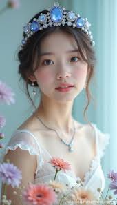 white woman with lavender colored shoulder length hair Prompts