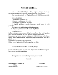 Nici amicala, dar nici scortoasa. Proces Verbal Szuloiertekezlet 2010 Szept