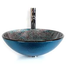 round blue designer basin floral