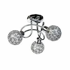 Browse our wide selection of eclectic chrome ceiling lights. Modern 3 Way Flush Chrome Ceiling Light Fitting Jewelled Metal Ball Shades Ebay