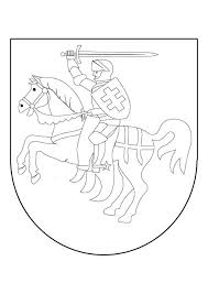 Malvorlage Ritter Zu Pferd Auf Schild Applikation