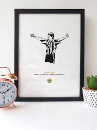 Newcastle v man utd 17 oct 22:00 eng premier league. Philippe Albert Newcastle United 5 0 Victory A3 Print Geordie Gifts