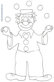 Colorie son costume en bleu, ses chaussures et son bonnet en vert. Coloriage Du Clown De Cirque Jongleur Tete A Modeler