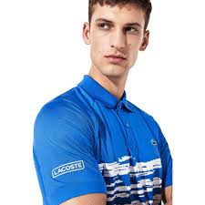 Men's lacoste sport novak djokovic collection graphic print tech stretch polo shirt. Lacoste Sport Novak Djokovic Stretch Printed Blue Smashinn