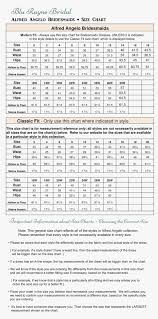 Bridal Dress Size Chart Visittelemark Net