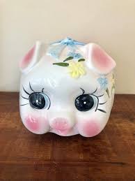 How to say piggy bank in japanese. Huge Extra Large Vintage Piggy Bank Made In Japan Kitsch Retro Pig Big Eye Ceramic Piggy Bank Piggy Ceramics