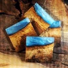 Custom Order Handmade Wood And Resin Coaster Sets Etsy Wood Resin Jewelry Wood Coasters Diy Epoxy Resin Wood