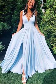Sr1025 Light Blue Prom Dresses Floor Length Evening Dresses Simple Bridesmaid Dresses Vestidos Glamourosos Vestidos Incriveis Vestidos Longos Curtos