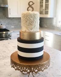 Black And Gold Cake Design For Debut Ruffled Rosette Gold Black And White Striped Cake Black And Gold Cake Striped Cake Chocolate Wedding Cake