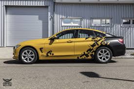 Black And Yellow Car Paint Bmw 4er Grand Coupe Mtchbx Designs Bmw Luxury Car Interior Car Wrap