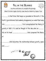 Gravity Facts Worksheets For Kids Forces Of The Universe Pdf Worksheets For Kids Gravity Lessons Gravity Science