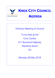 Http Www Knox Vic Gov Au Files Meetingscouncil 2018 05 28 Agenda Council Pdf