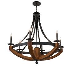 Tassels are made from twisted cotton twine, attached to metal rings. Rustic Doyle 6 Lt Large Wood And Iron Chandelier Grand Light