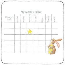 Bunny Reward Chart For Childrens Chores And Tasks Fairy