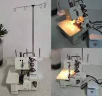 Máquina de costura, profesional de 4 hilos Serger Overlock Máquina de coser  de 4 líneas con controlador de pie Herramienta de costura 80W 1200 ...