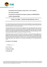 Fnb or first national bank is probably the most forward thinking bank in south africa. First National Bank Of Botswana Limited Fnbb Bw Q22021 Interim Report Africanfinancials