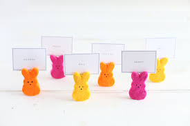 These place card holders are super quick to make, but if you don't have a stash of wine corks, now's the time to start collecting. Peeps Bunny Place Card Holders A Beautiful Mess