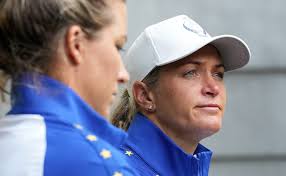 Suzann Pettersen, Captian of Europe shares a joke during a…