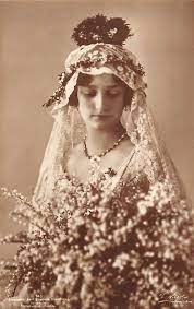 The traditional ukrainian wedding dress would be colorful, vibrant with lots of patterns, embroidery, and ornaments. Astrid Of Sweden Queen Consort Of The Belgians Jewelleries Bouquet Vintage Wedding Photos Royal Wedding Dress Royal Brides