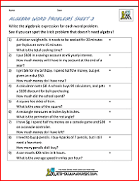 These worksheets are best suited for students in grade 6 through high school. Basic Algebra Worksheets
