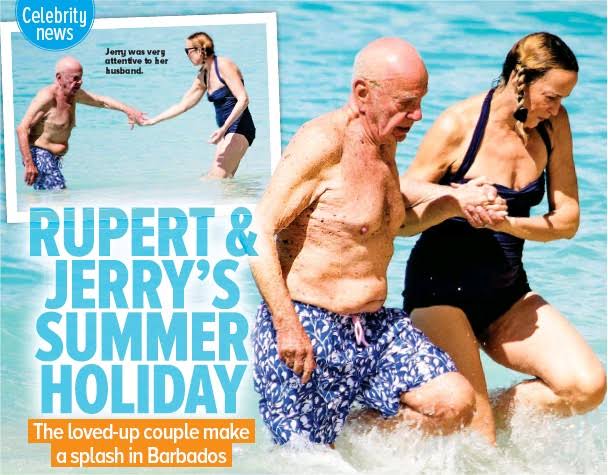 Image result for rupert murdoch and jerry hall in barbados"