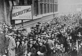 People Waiting In Line To Recruit For The Army Because The Government Believed In A Strong Army World War One World War War