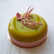 Green Mirror Glaze On One Tier Cake How To Make Glaze For Cake Pink Decorations On Top Mirror Glaze Cake Recipes Yummy Cakes Fancy Desserts