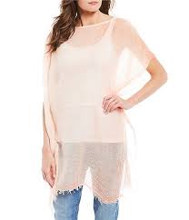 Eileen Fisher Sheer Linen Raw Hem Poncho
