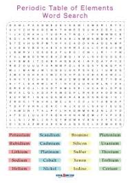 printable periodic table word search cool2bkids