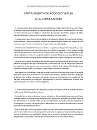 En 1973 comencé a militar en la organización montoneros con el grado de oficial 2°. Carta Abierta De Rodolfo Walsh Oficial General Guerra De Guerrillas